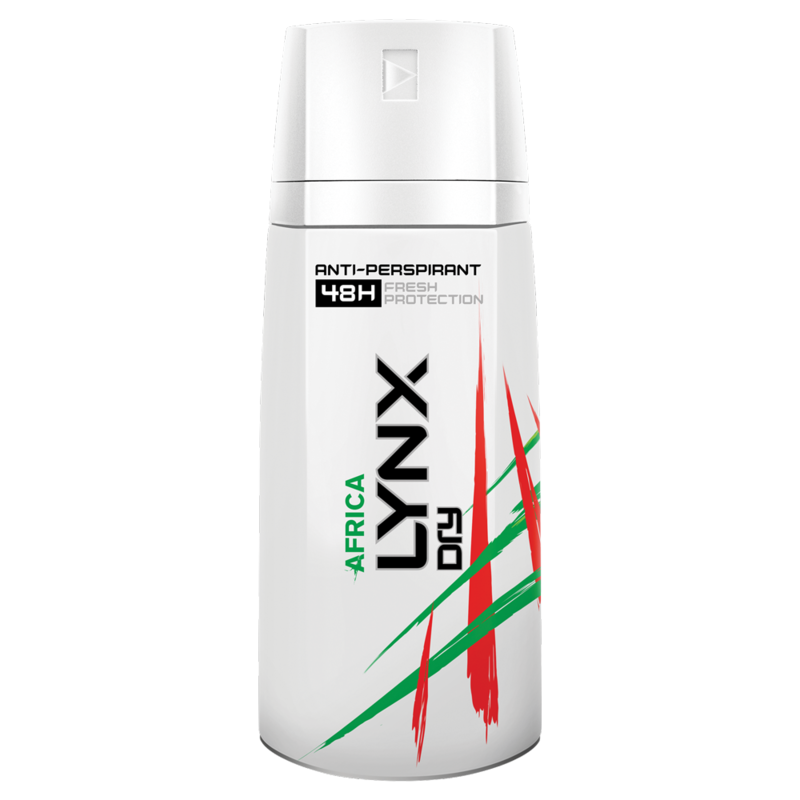 Lynx Dry Africa Aerosol Anti Perspirant Deodorant 150ml Lynx Dry Africa Aerosol Anti Perspirant Deodorant 150ml