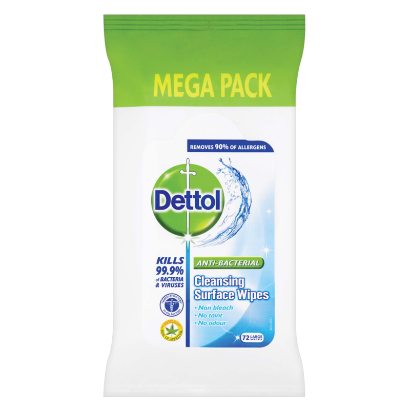 Dettol Anti Bacterial Cleansing Surface Wipes 72 Dettol Anti Bacterial Cleansing Surface Wipes 72