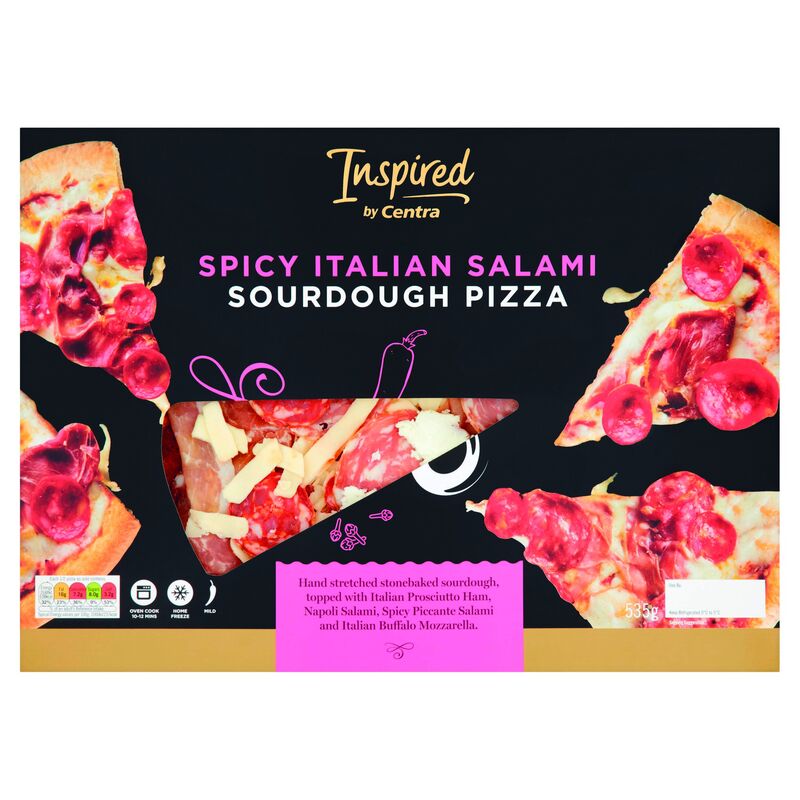 Inspired by Centra Spicy Italian Salami Sourdough Pizza 535g