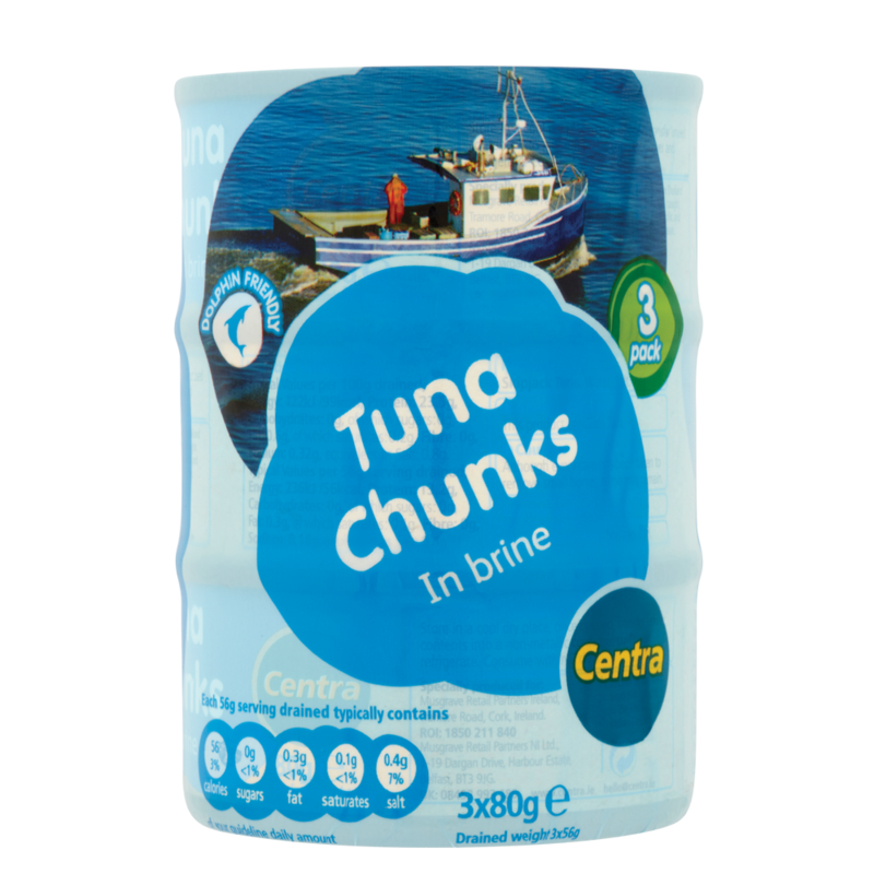 Centra Tuna Chunks in Brine 3 x 80g Centra Tuna Chunks in Brine 3 x 80g