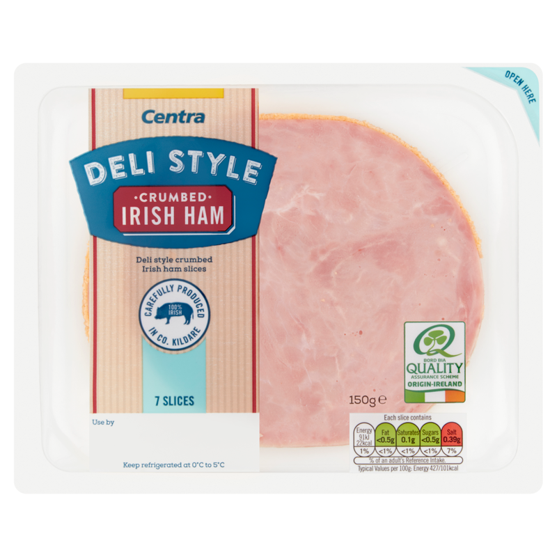 Centra Deli Style Crumbed Irish Ham 7 Slices 150g