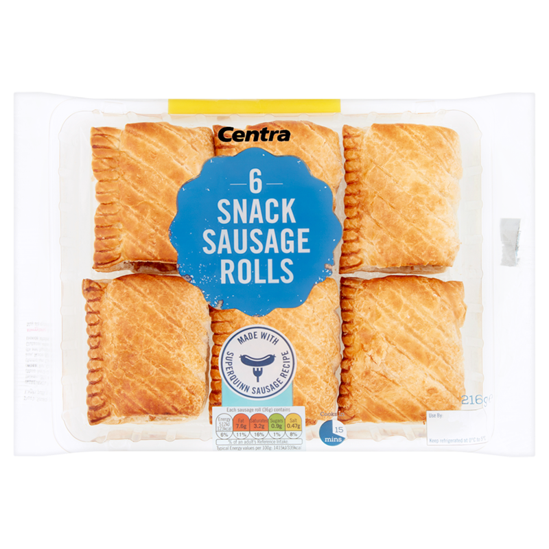 Centra 6 Snack Sausage Rolls 216g
