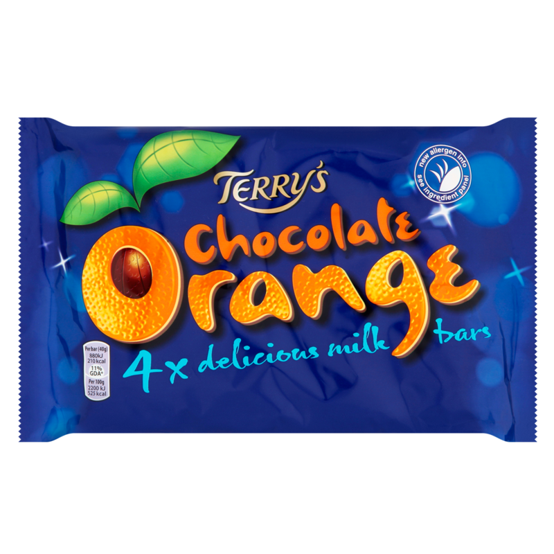 Terry s Chocolate Orange Milk Bar 4 Pack 40g Terry s Chocolate Orange Milk Bar 4 Pack 40g