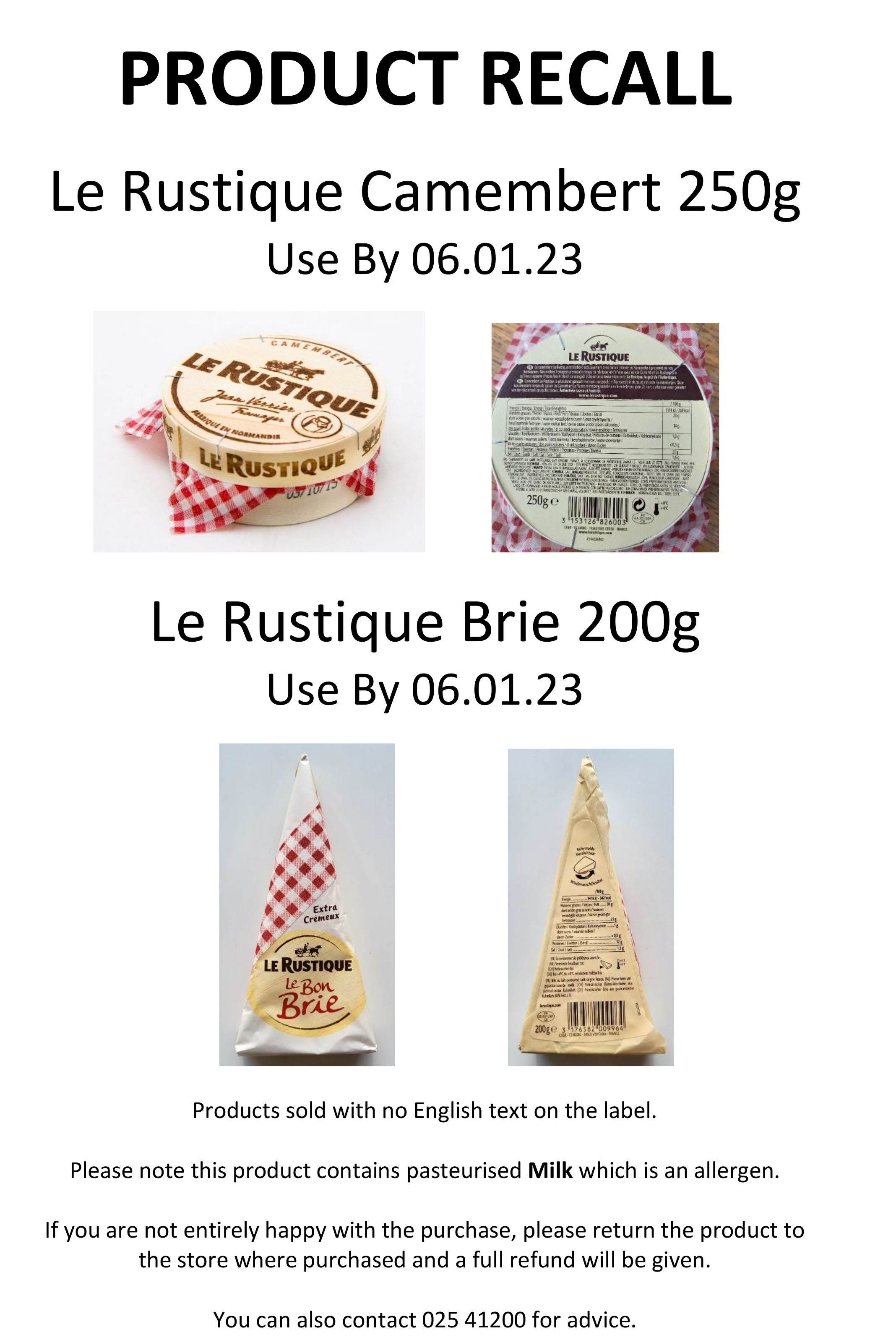 POS Le Rustique Camembert  26 Brie