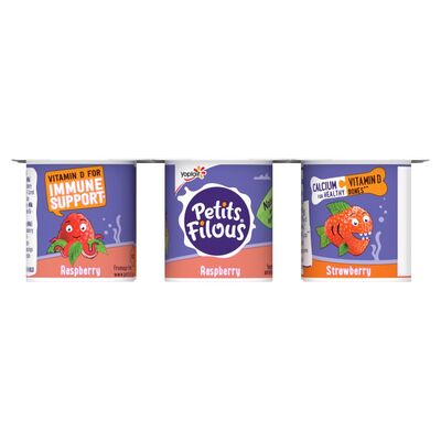 Petit Filous Strawberry & Raspberry Small Pots 6 Pack 282g