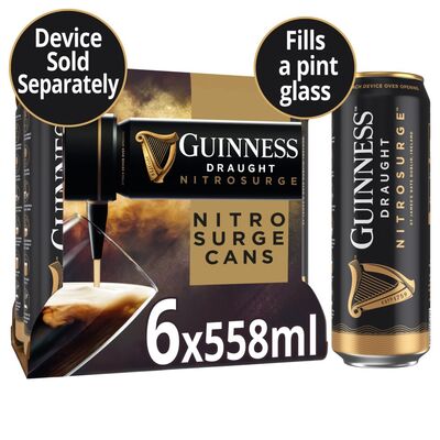Guinness Draught Nitrosurge Can Pack 6 x 558ml