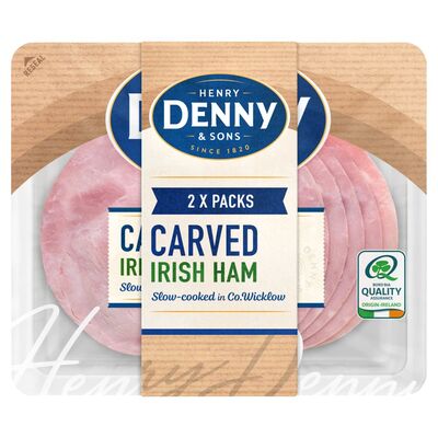 Denny Slow Cooked Carved Irish Ham Slices 2 Pack 80g