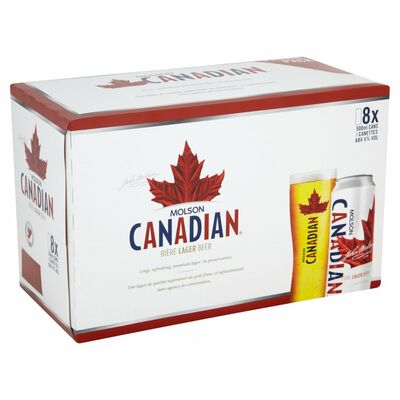 MOLSON CANADIAN CANS 8 X 500ML