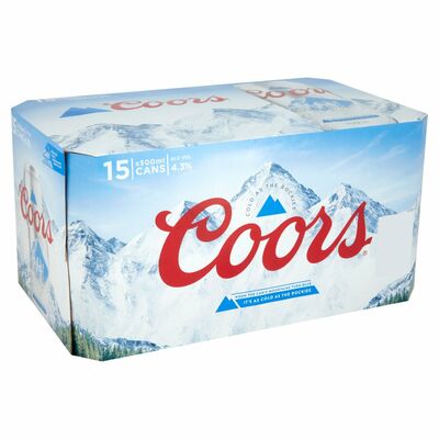 COORS LAGER CAN PACK 15 X 500ML