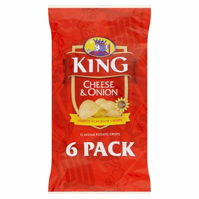 KING CRISPS CHEESE & ONION 6 PACK 150 G