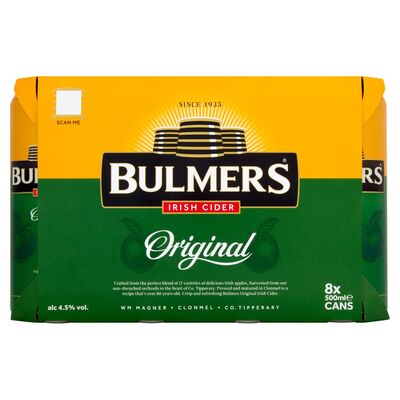 BULMERS IRISH CIDER CAN PACK 8 X 500ML 