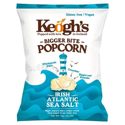 Keogh's Bigger Bite Irish Atlantic Sea Salt Popcorn Bag 70g