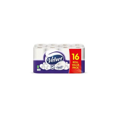 Velvet Classic Quileted Toilet Tissue Value Pack 16 Roll