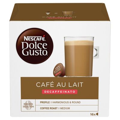 Nescafé Dolce Gusto Cafe Au Lait Decaff Coffee Capsules 16 Pack 160g