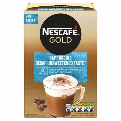 Nescafé Gold Instant Decaf Unsweetened Cappuccino 8 Pack 120g