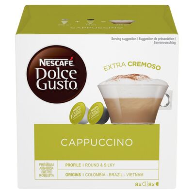 Nescafé Dolce Gusto Cappucino Coffee Capsules 16 Pack 186.4g