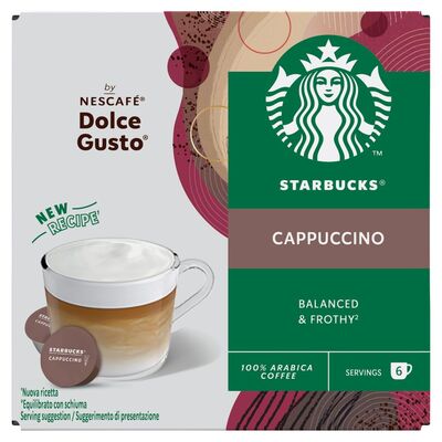 Starbucks Dolce Gusto Cappuccinno Coffee Capsules 12 Pack 120g