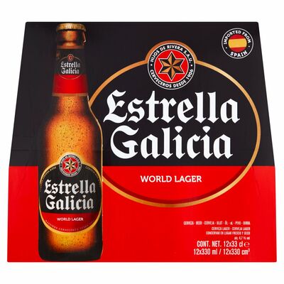 ESTRELLA GALICIA WORLD LAGER BOTTLE PACK 12 X 330ML