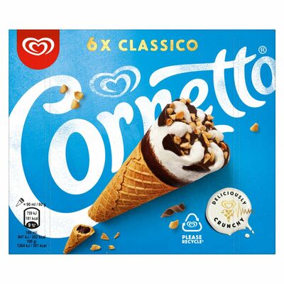 Cornetto Classico Ice Cream 6 Pack 90ml