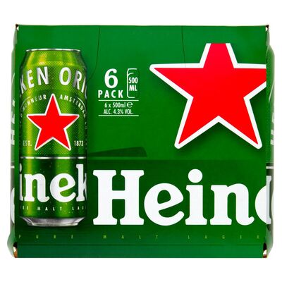 Heineken Lager Can Pack 6 x 500ml