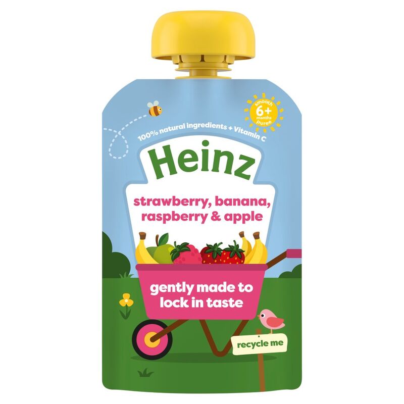 Heinz Strawberry, Banana, Raspberry & Apple Smooth Puree 6+ Months 100g