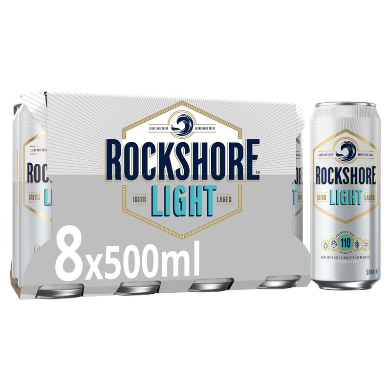 Rockshore Light Lager Beer 8x500ml Can